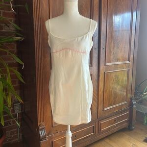White Fox Boutique Cream Slip with Pink Trim